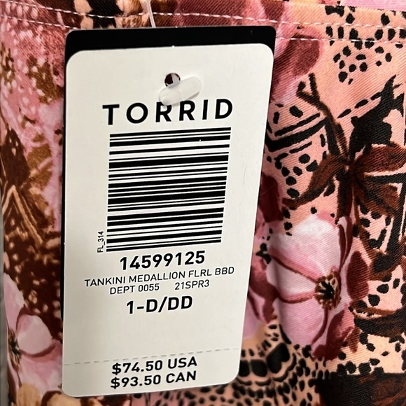 Torrid Medallion Print Flutter Tankini Top Size 1 D/DD - Picture 6 of 7